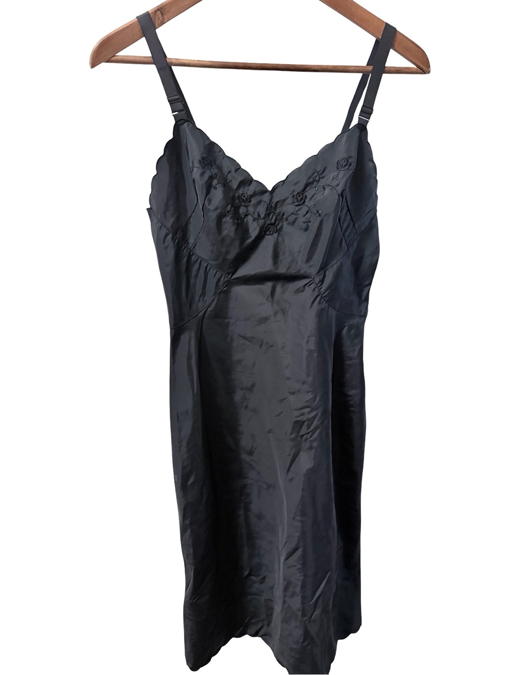Vintage 50s Barbizon Tafredda Black Slip Dress